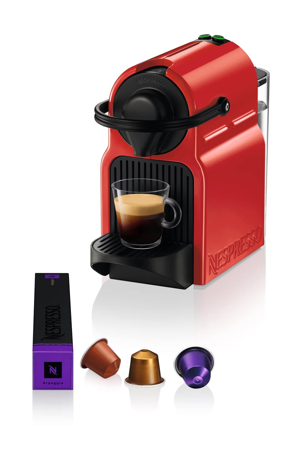 Nespresso Inissia Machine à Café à Capsules - Rouge Rubis, Réservoir 0,7L