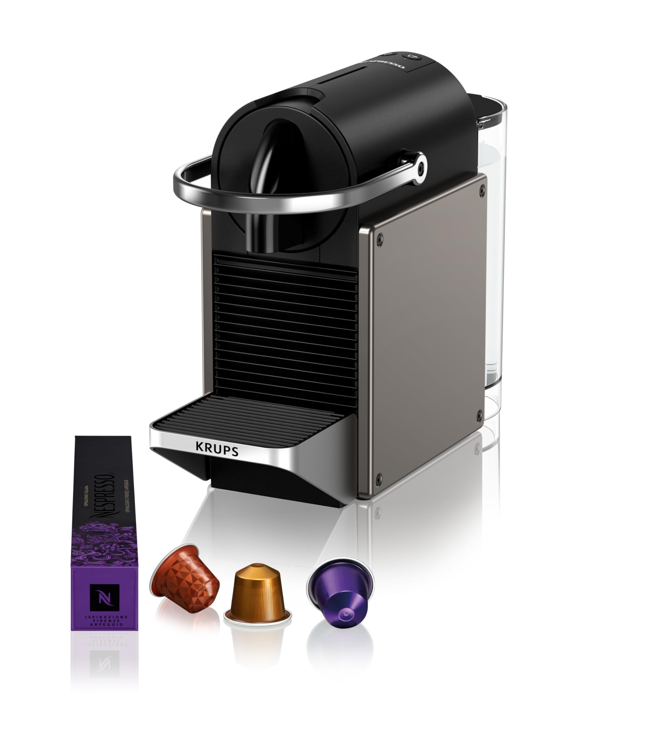Nespresso Pixie Machine à Café à Capsules - Titane, Design Compact